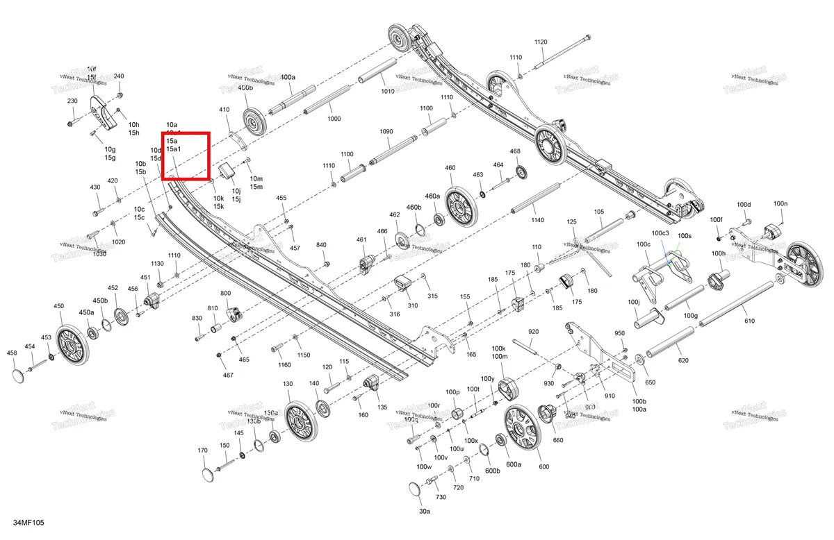 Деталь 503192610 на схеме узла 2026 Ski-Doo TUNDRA - LE - 600 ACE - GNTA - Deep Black - 16X154X1.5CH Track Suspension - Rear - Lower Section