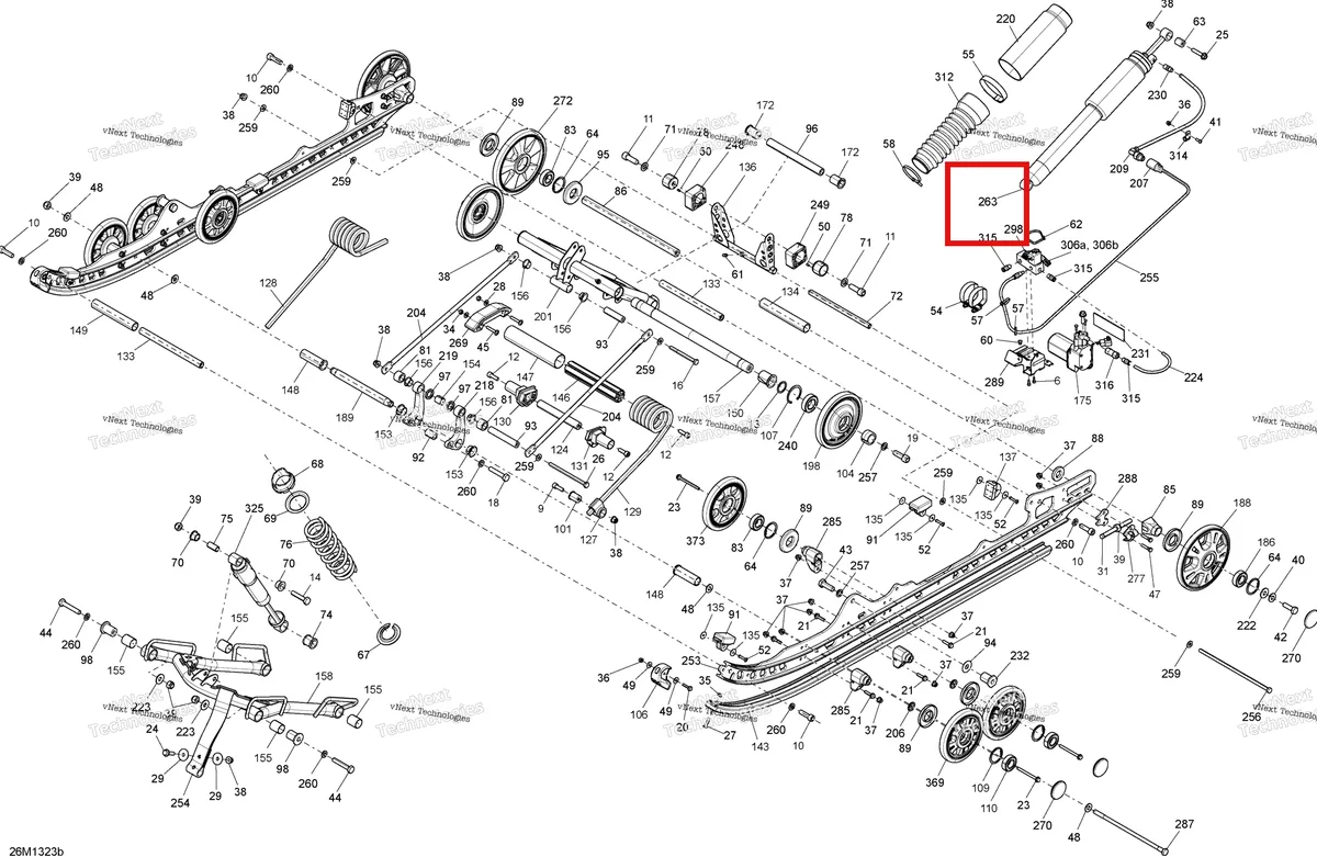Деталь 503192648 на схеме узла 2013 Ski-Doo GRAND TOURING LE & SE 1200 XR Rear Suspension Se
