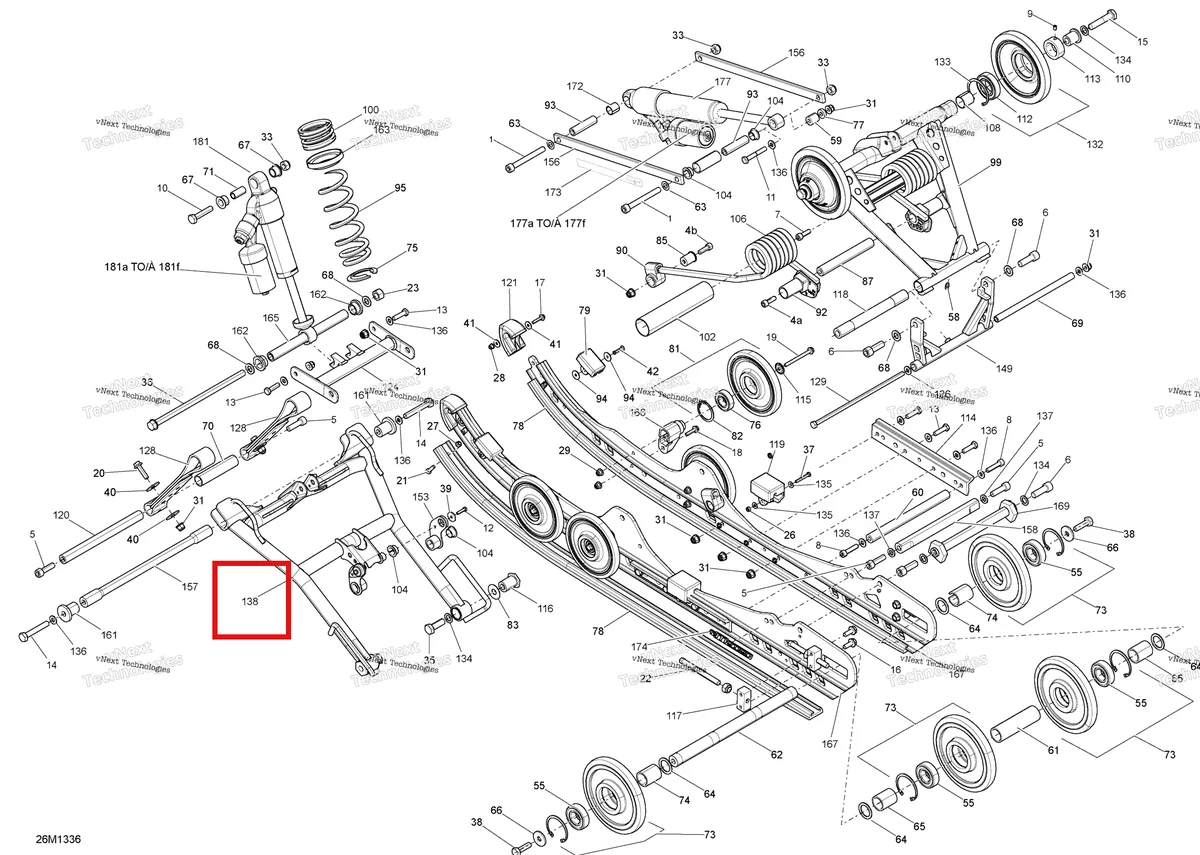 Деталь 503192673 на схеме узла 2013 Ski-Doo MXZ X 600RS XP Rear Suspension