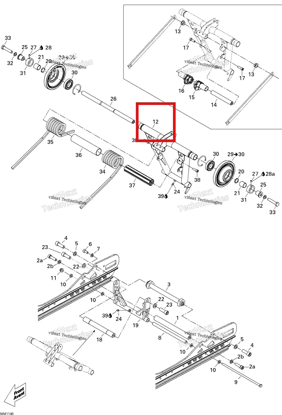 Деталь 503192691 на схеме узла 2011 Ski-Doo MX Z X 600RS Rear Arm