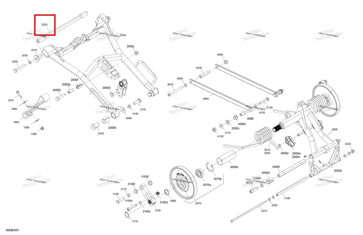 Деталь 503192713 на схеме узла 2025 Ski-Doo MXZ - RACING - 600 RS - BMSA - Neo Yellow Suspension - Rear - Upper Section