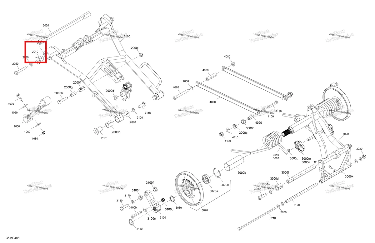 Деталь 503192721 на схеме узла 2025 Ski-Doo MXZ - RACING - 600 RS - BMSA - Neo Yellow Suspension - Rear - Upper Section