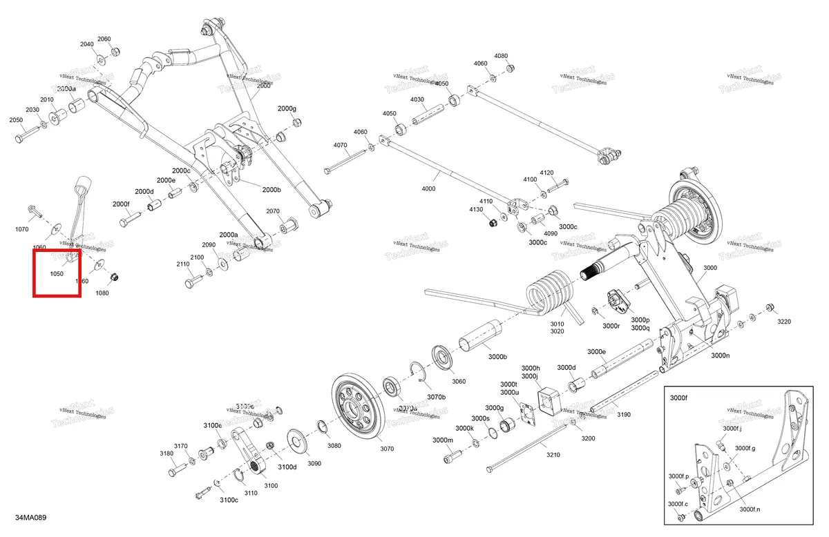 Деталь 503192759 на схеме узла 2021 Ski-Doo RENEGADE 900 ACE - Adrenaline Enduro Suspension - Rear - Upper Section - Enduro