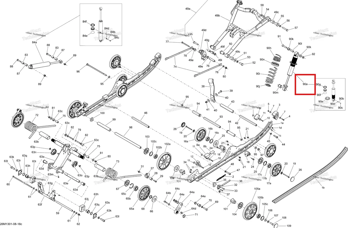 Деталь 503192769 на схеме узла 2013 Ski-Doo MXZ TNT 800RETEC XS Rear Suspension