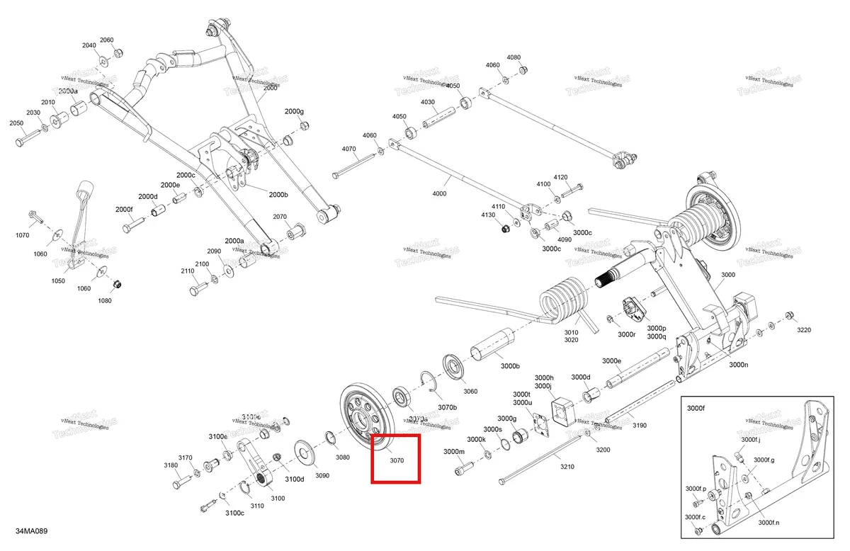 Деталь 503192808 на схеме узла 2021 Ski-Doo RENEGADE 900 ACE - Adrenaline Enduro Suspension - Rear - Upper Section - Enduro