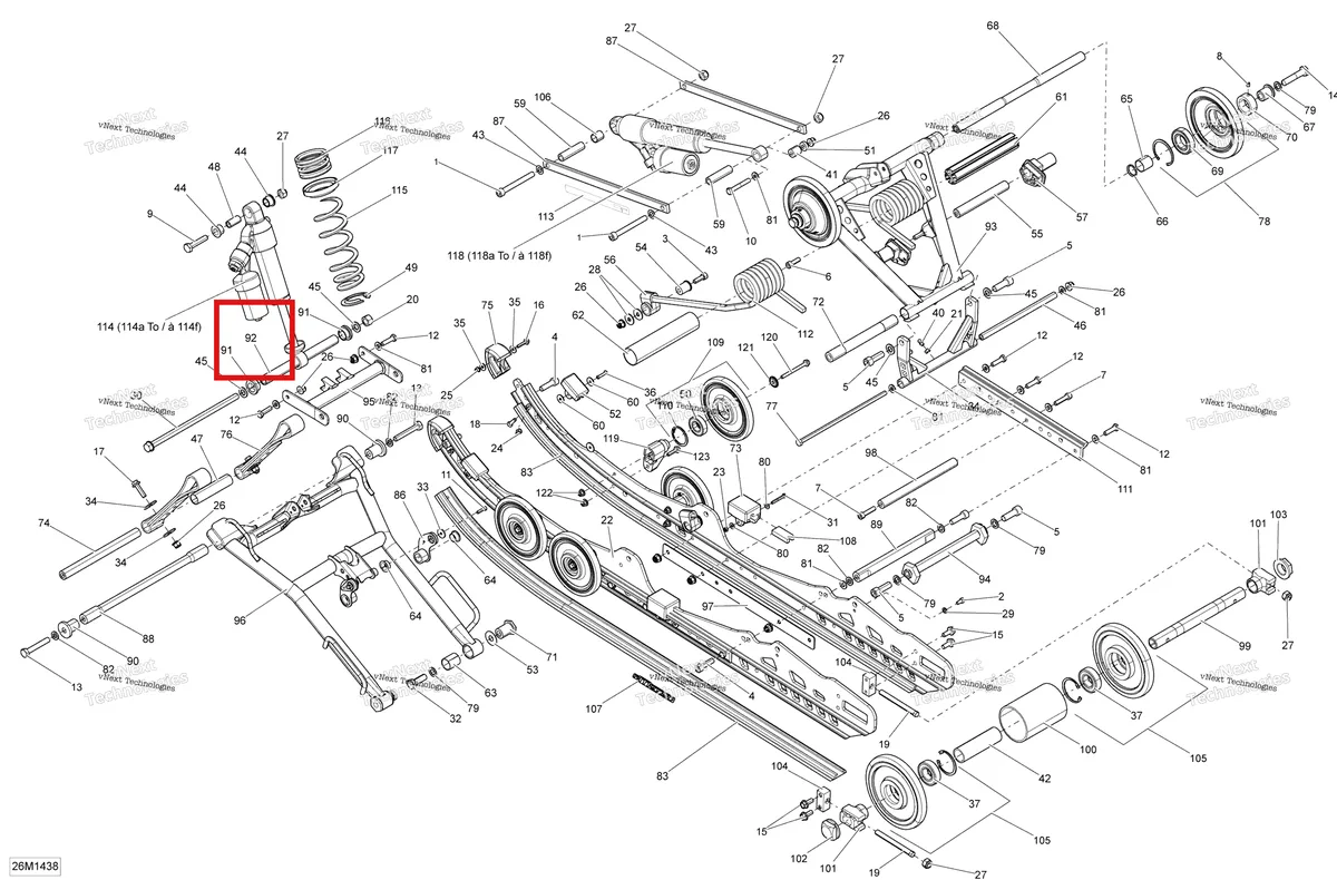 Деталь 503192809 на схеме узла 2014 Ski-Doo MXZ X 600RS XS RS Rear Suspension