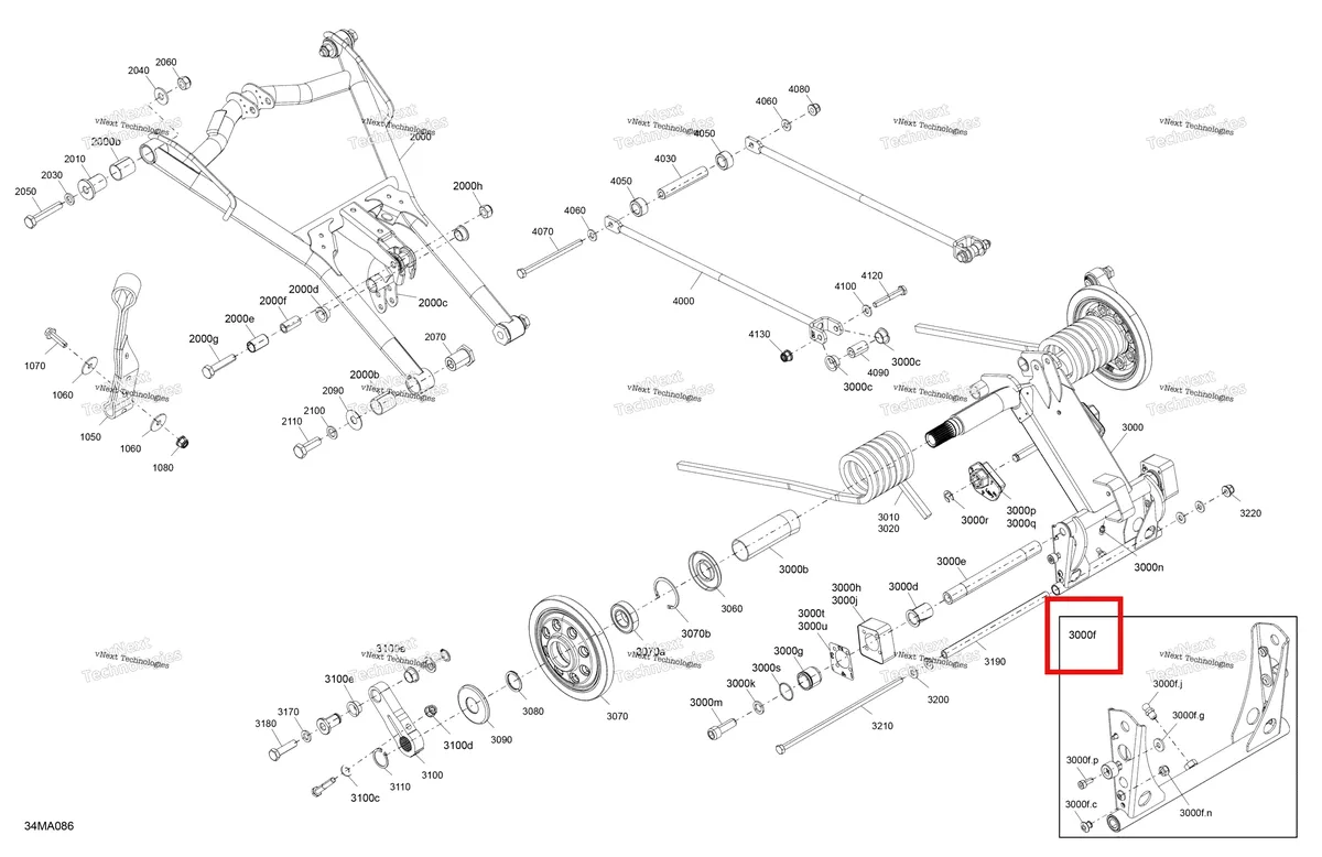 Деталь 503192823 на схеме узла 2021 Ski-Doo GRAND TOURING 900 ACE Suspension - Rear - Upper Section - Ltd