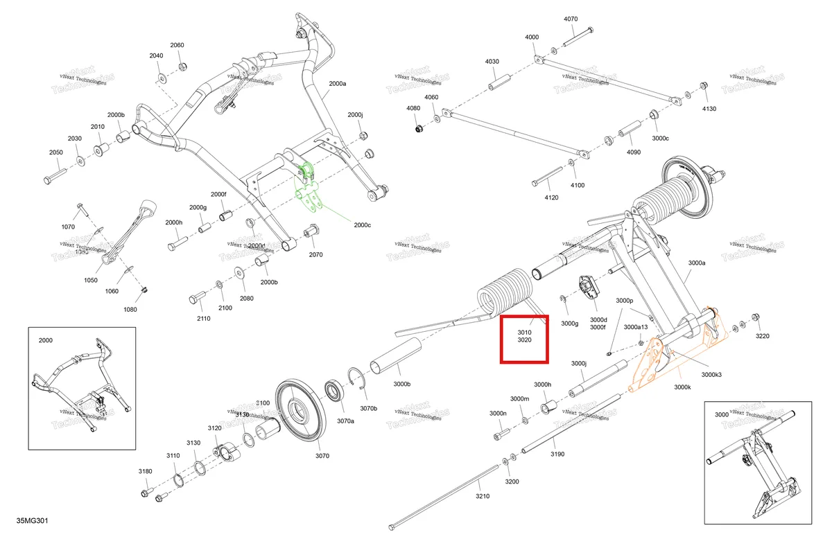 Деталь 503192910 на схеме узла 2027 Ski-Doo SKANDIC - LE - 900 ACE - AHVB - Deep Black - 24X154X1.5CST Track Suspension - Rear - Upper Section