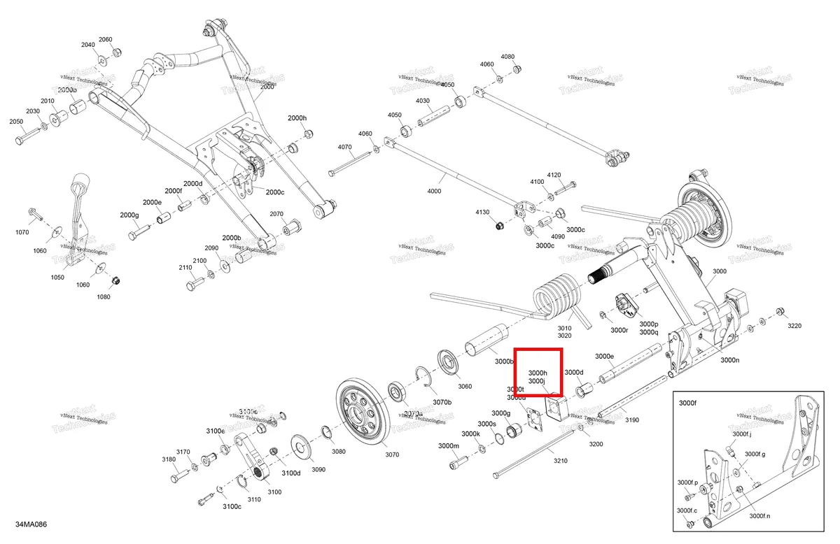 Деталь 503192918 на схеме узла 2021 Ski-Doo GRAND TOURING 900 ACE Suspension - Rear - Upper Section - Ltd