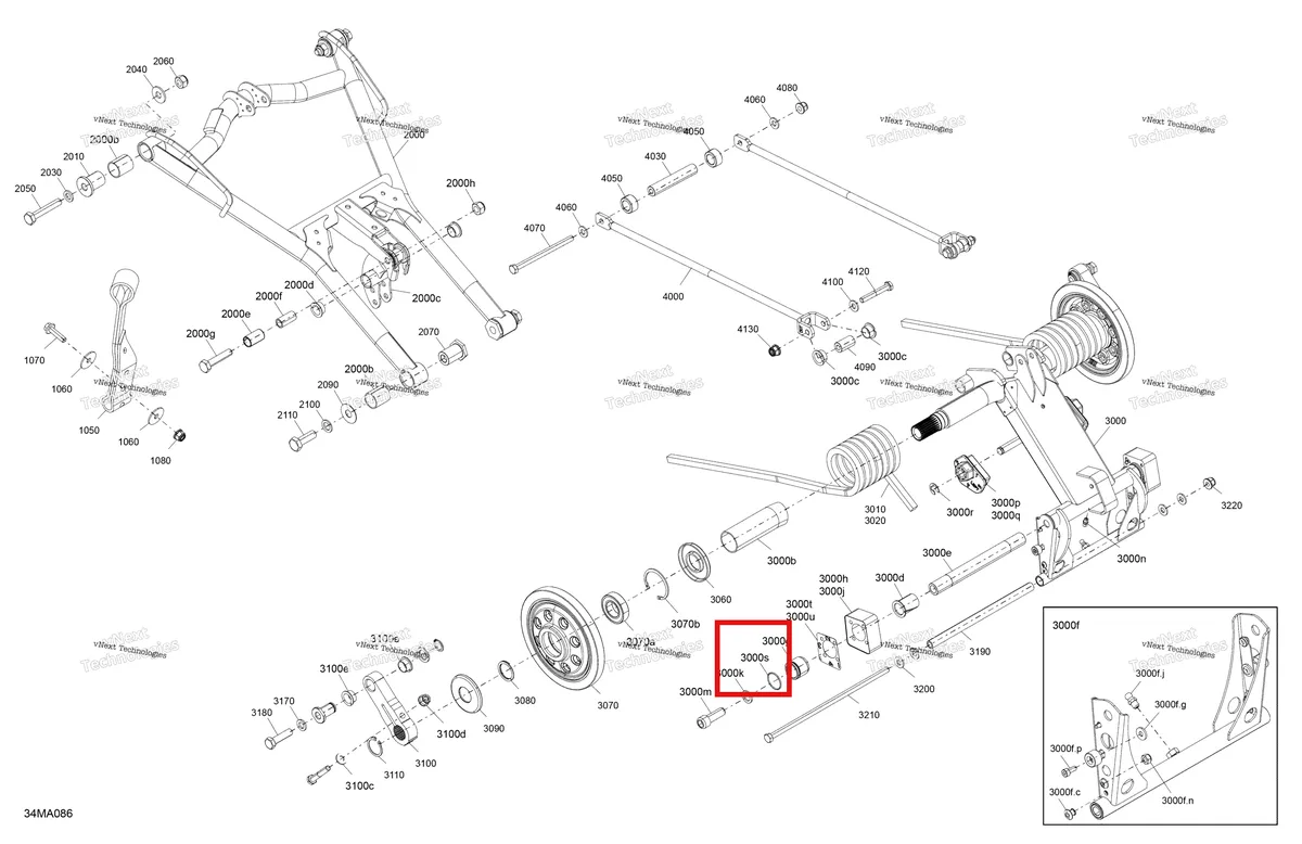 Деталь 503192921 на схеме узла 2021 Ski-Doo GRAND TOURING 900 ACE Suspension - Rear - Upper Section - Ltd