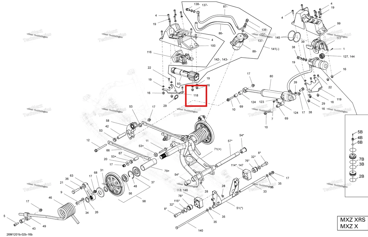 Деталь 503192959 на схеме узла 2012 Ski-Doo MXZ X 600HOETEC Rear Suspension Rear Arm Ajustable