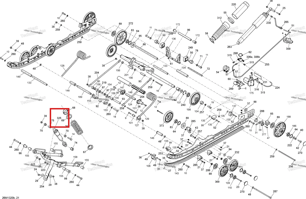 Деталь 503192988 на схеме узла 2013 Ski-Doo GSX SE 600HOE Rear Suspension