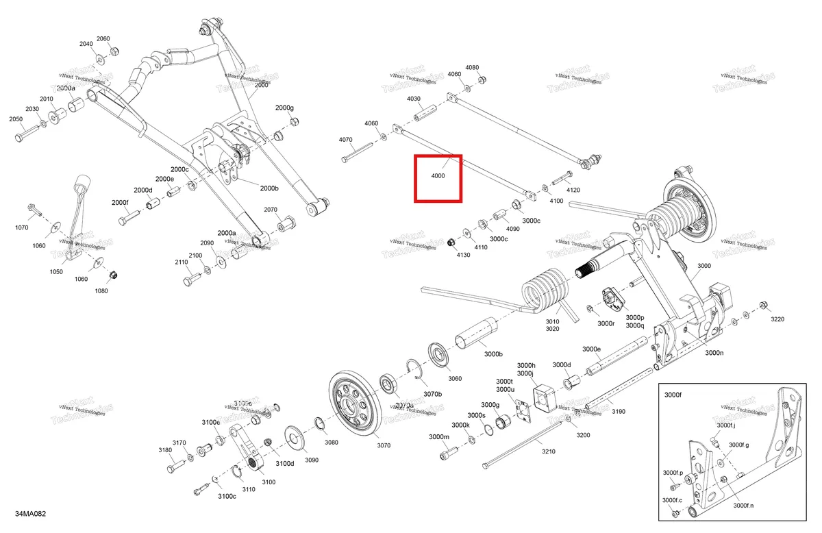 Деталь 503193005 на схеме узла 2021 Ski-Doo RENEGADE 900 ACE Turbo - Adrenaline Suspension - Rear - Upper Section