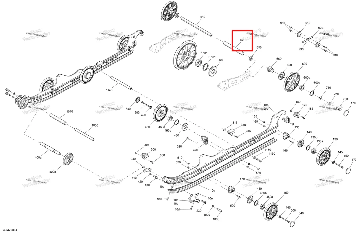 Деталь 503193052 (Проставка) на схеме узла 2020 Ski-Doo TUNDRA 600HO E-TEC Suspension, Rear - Upper Section