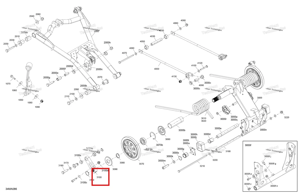 Деталь 503193069 на схеме узла 2021 Ski-Doo GRAND TOURING 900 ACE Suspension - Rear - Upper Section - Ltd