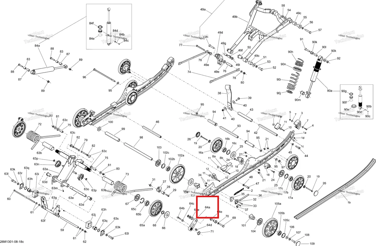 Деталь 503193072 на схеме узла 2013 Ski-Doo MXZ TNT 800RETEC XS Rear Suspension