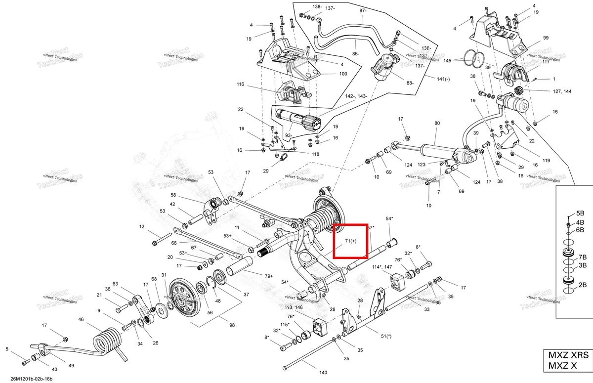 Деталь 503193075 на схеме узла 2012 Ski-Doo MXZ X 600HOETEC Rear Suspension Rear Arm Ajustable