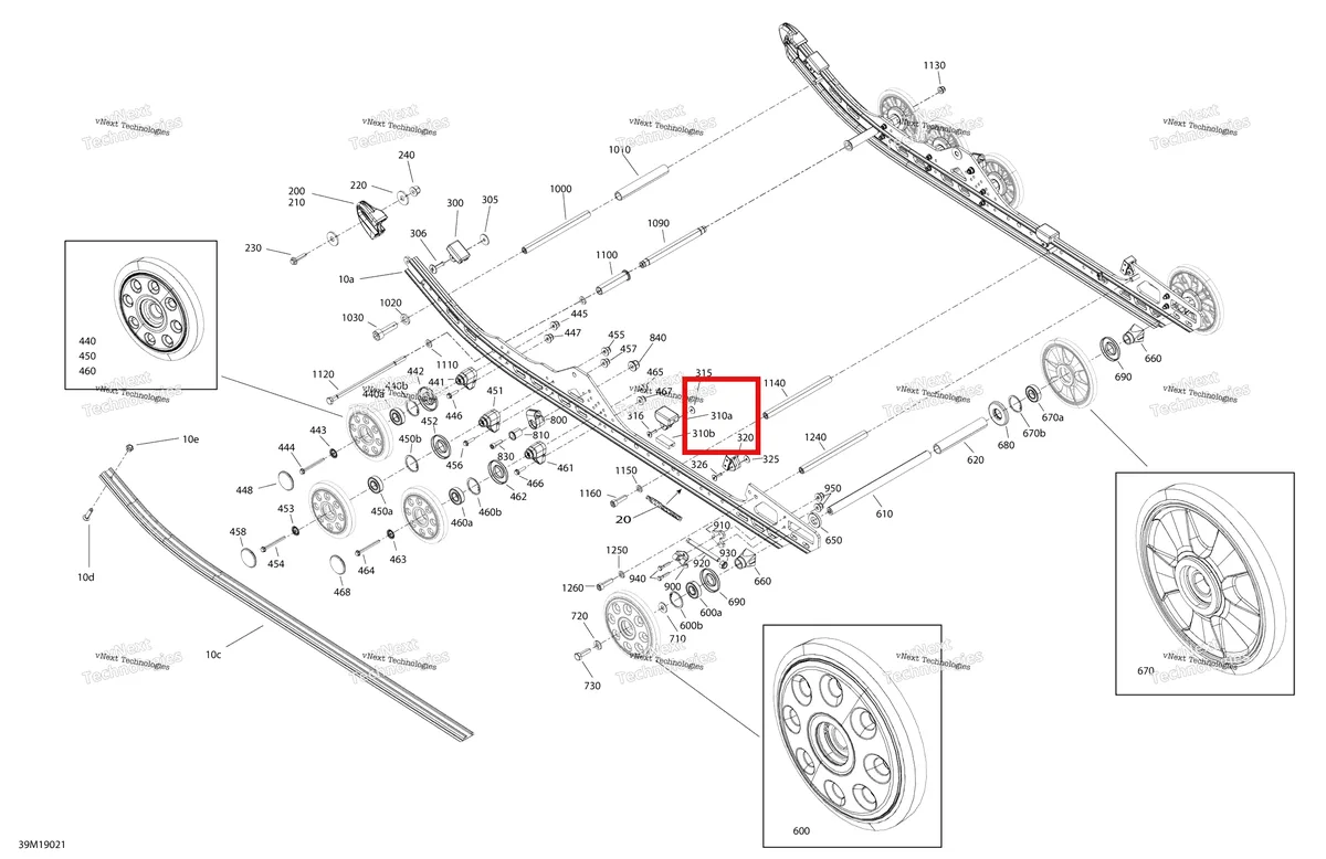 Деталь 503193101 на схеме узла 2019 Ski-Doo GRAND TOURING 600R E-TEC Rear Suspension - Ltd - Lower Section