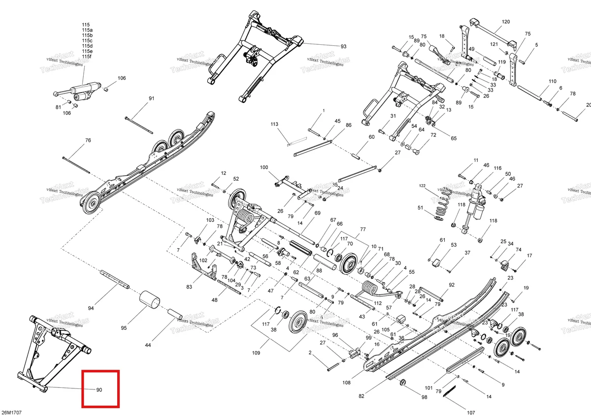 Деталь 503193126 на схеме узла 2017 Ski-Doo MXZ 600 RS Rear Suspension
