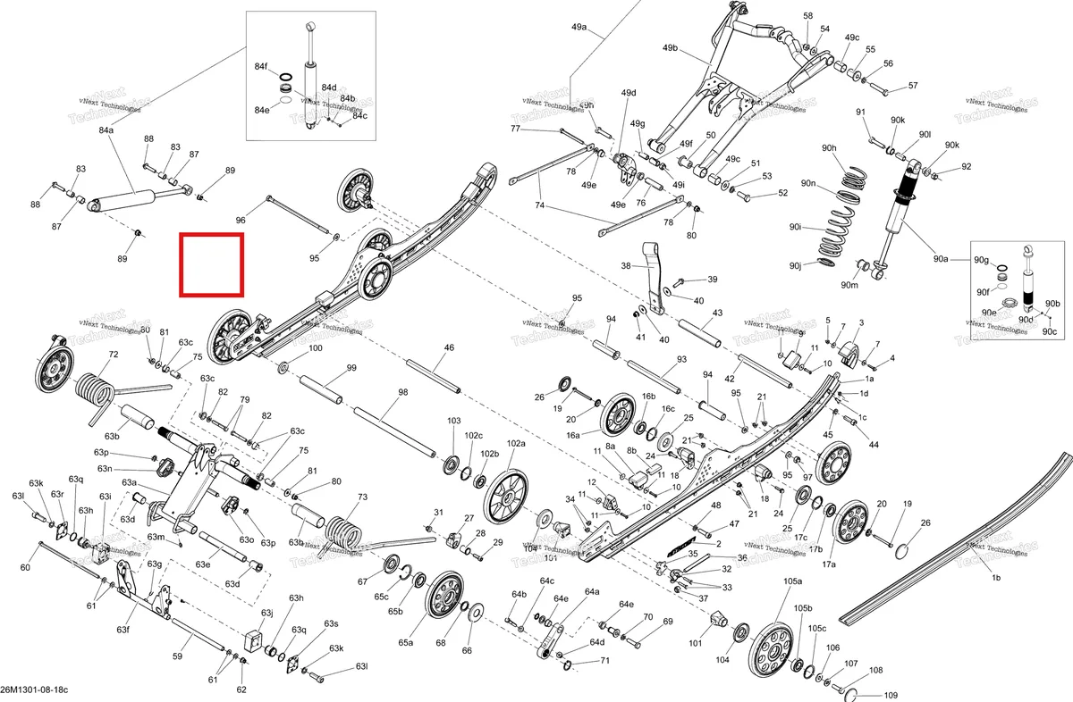 Деталь 503193176 на схеме узла 2013 Ski-Doo MXZ TNT 600HOE XP Rear Suspension