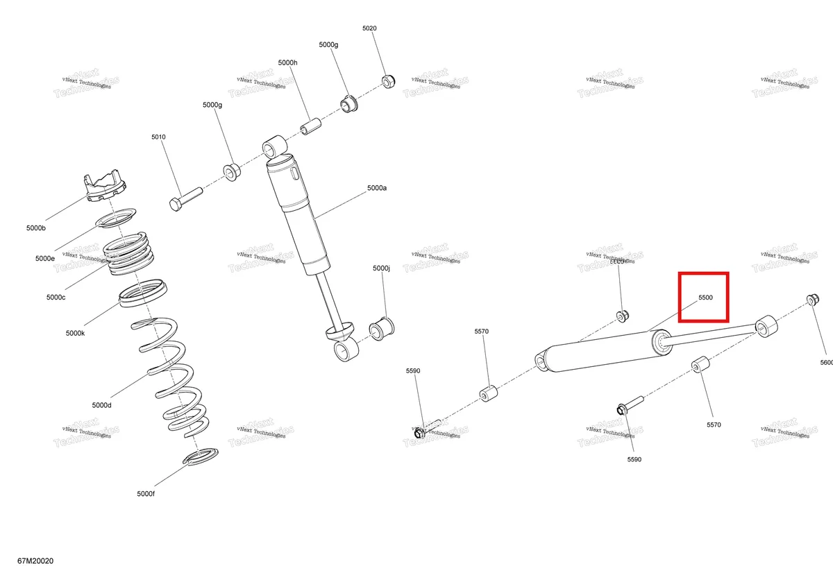 Деталь 503193192 на схеме узла 2020 Ski-Doo TUNDRA 600HO E-TEC Suspension, Rear - Shocks