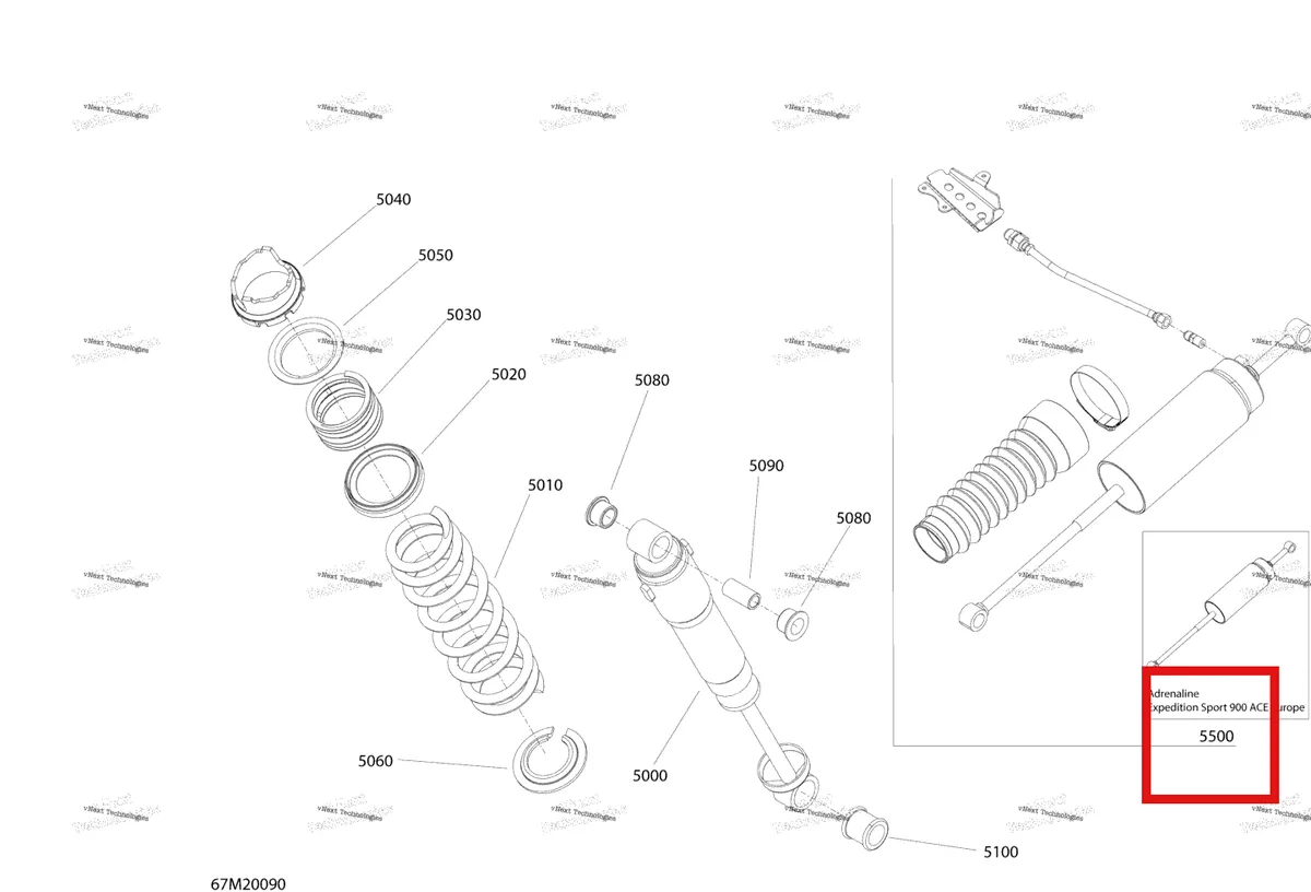 Деталь 503193193 на схеме узла 2020 Ski-Doo EXPEDITION SPORT 600 ACE Suspension, Rear - Shocks - Sport