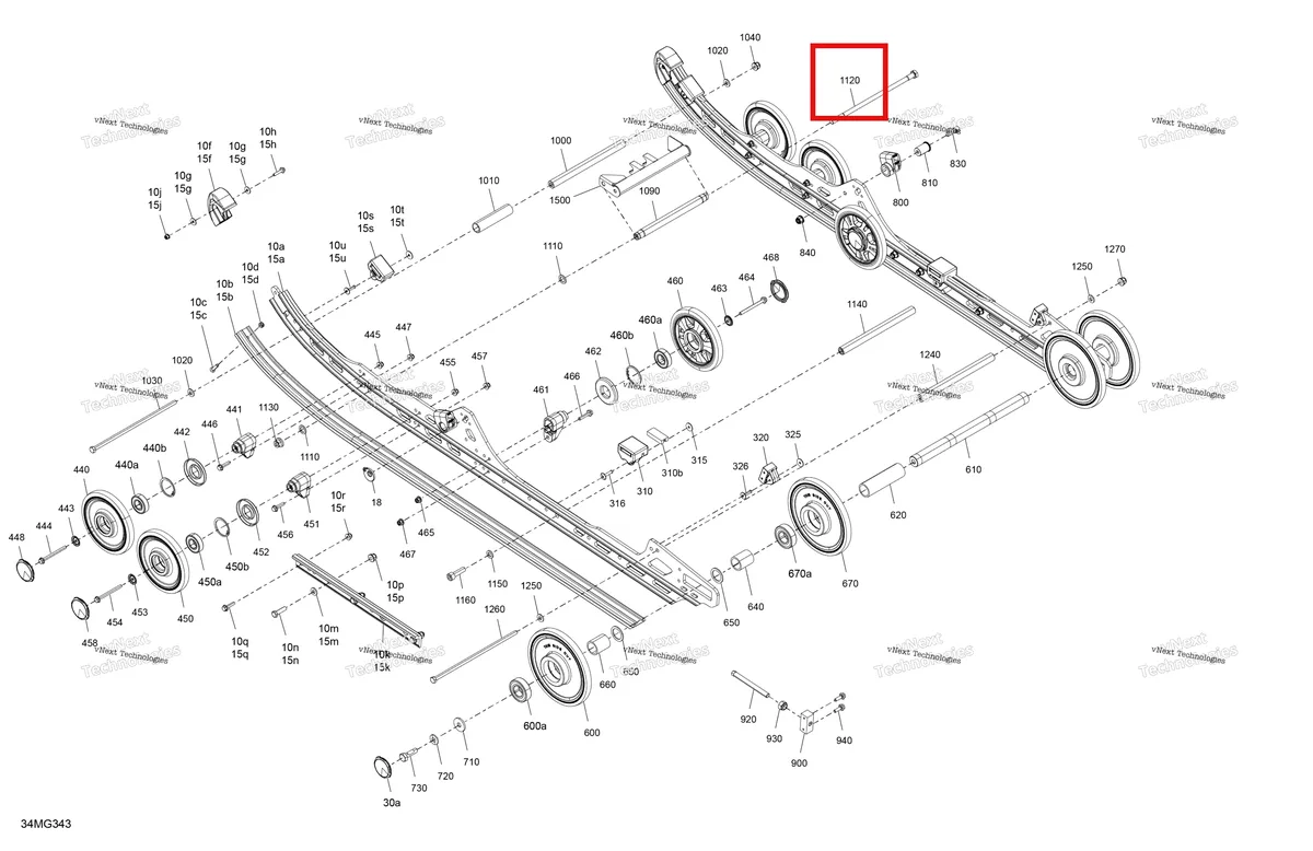 Деталь 503193227 (Деталь Hex. Screw M10 X 251) на схеме узла 2027 Ski-Doo MXZ - X-RS with Competition package - 600RR E -TEC - UCVD - Circuit Yellow - 15X137X1.25SBRSII2P Track Suspension - Rear - Lower Section