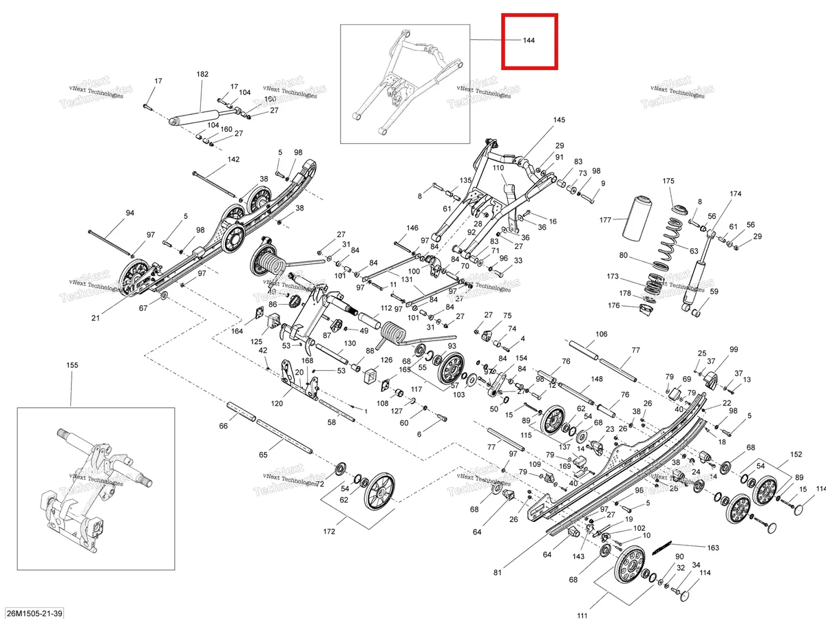 Деталь 503193264 на схеме узла 2015 Ski-Doo GSX LE 1200 XR137 Rear Suspension Le