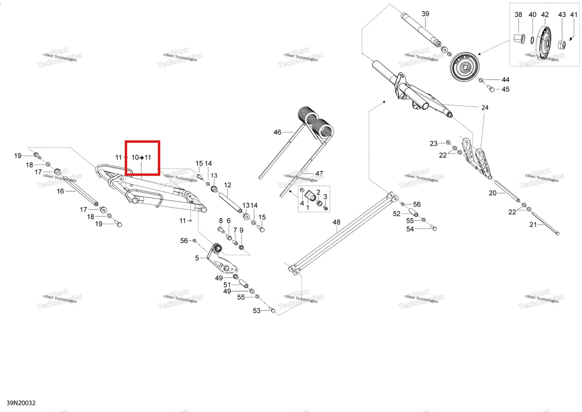 Деталь 503193274 на схеме узла 2020 Ski-Doo SKANDIC WT 550F Suspension, Rear - Upper Section