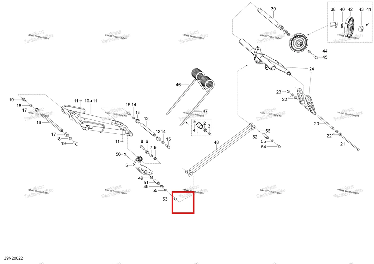 Деталь 503193275 на схеме узла 2020 Ski-Doo EXPEDITION SWT 900 ACE Suspension, Rear - Upper Section