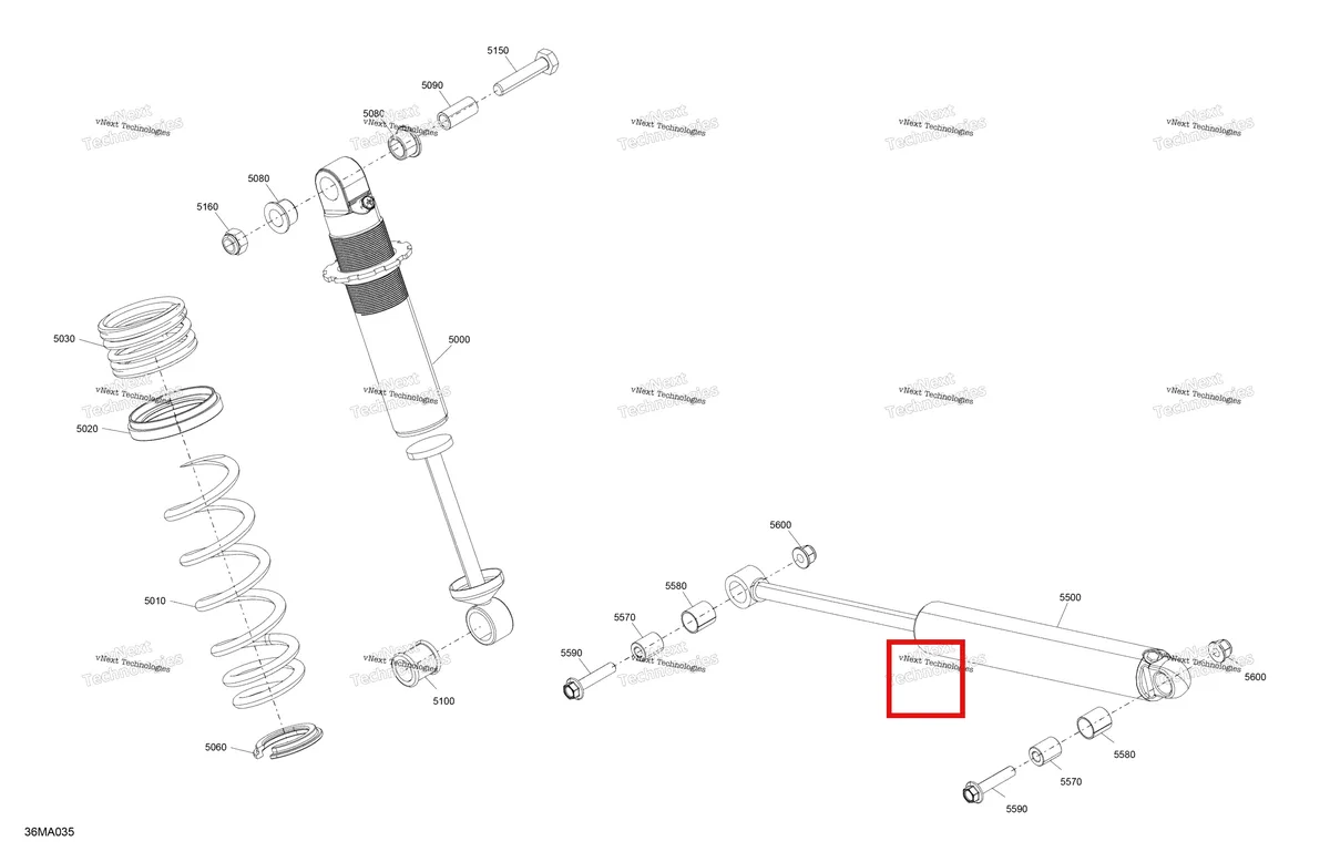 Деталь 503193283 на схеме узла 2021 Ski-Doo MXZ 600R E-TEC - TNT Suspension - Rear Shocks
