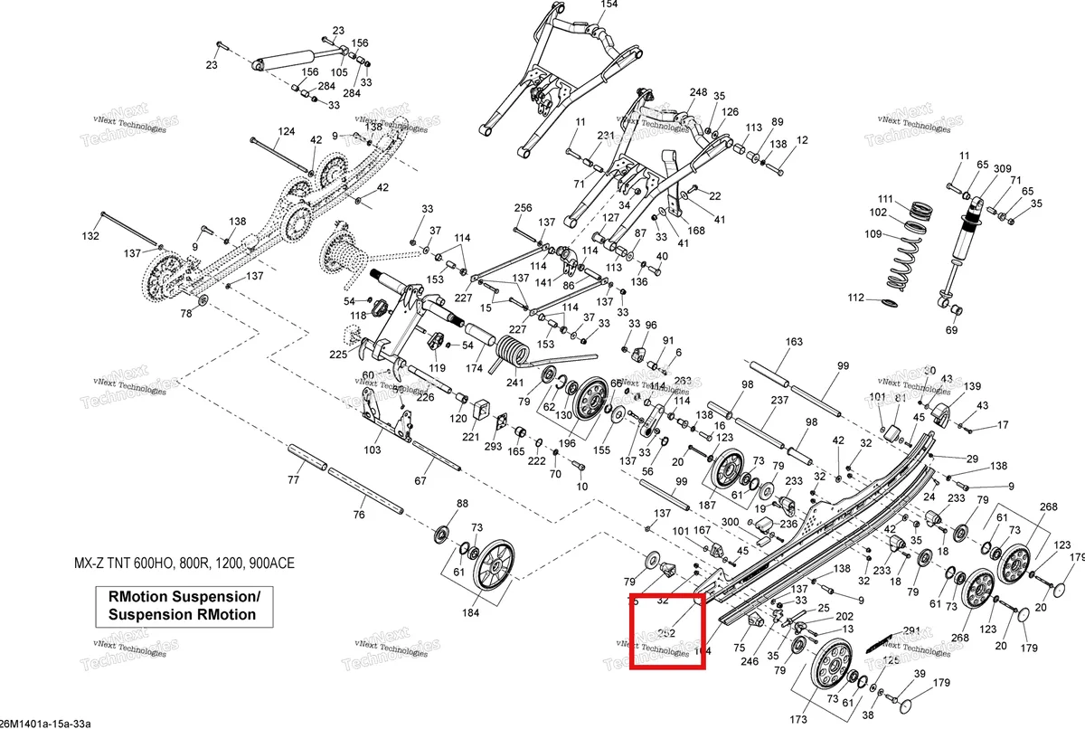 Деталь 503193289 на схеме узла 2014 Ski-Doo MXZ TNT 600HOE XS Rear Suspension
