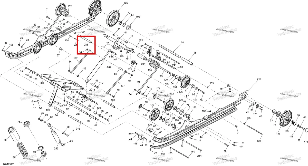 Деталь 503193322 на схеме узла 2013 Ski-Doo SUMMIT SPORT 600 Rear Suspension