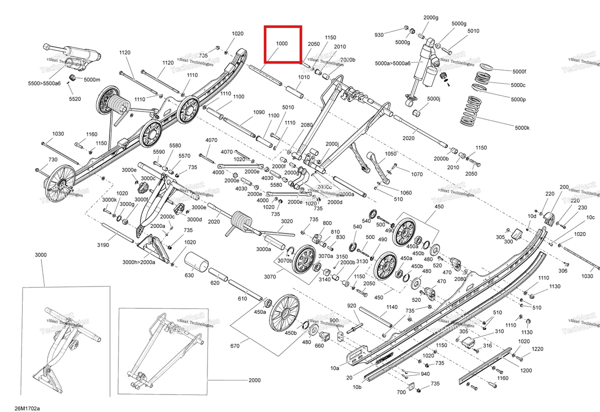 Деталь 503193332 на схеме узла 2017 Ski-Doo FREERIDE Rear Suspension - Model 146 And 154