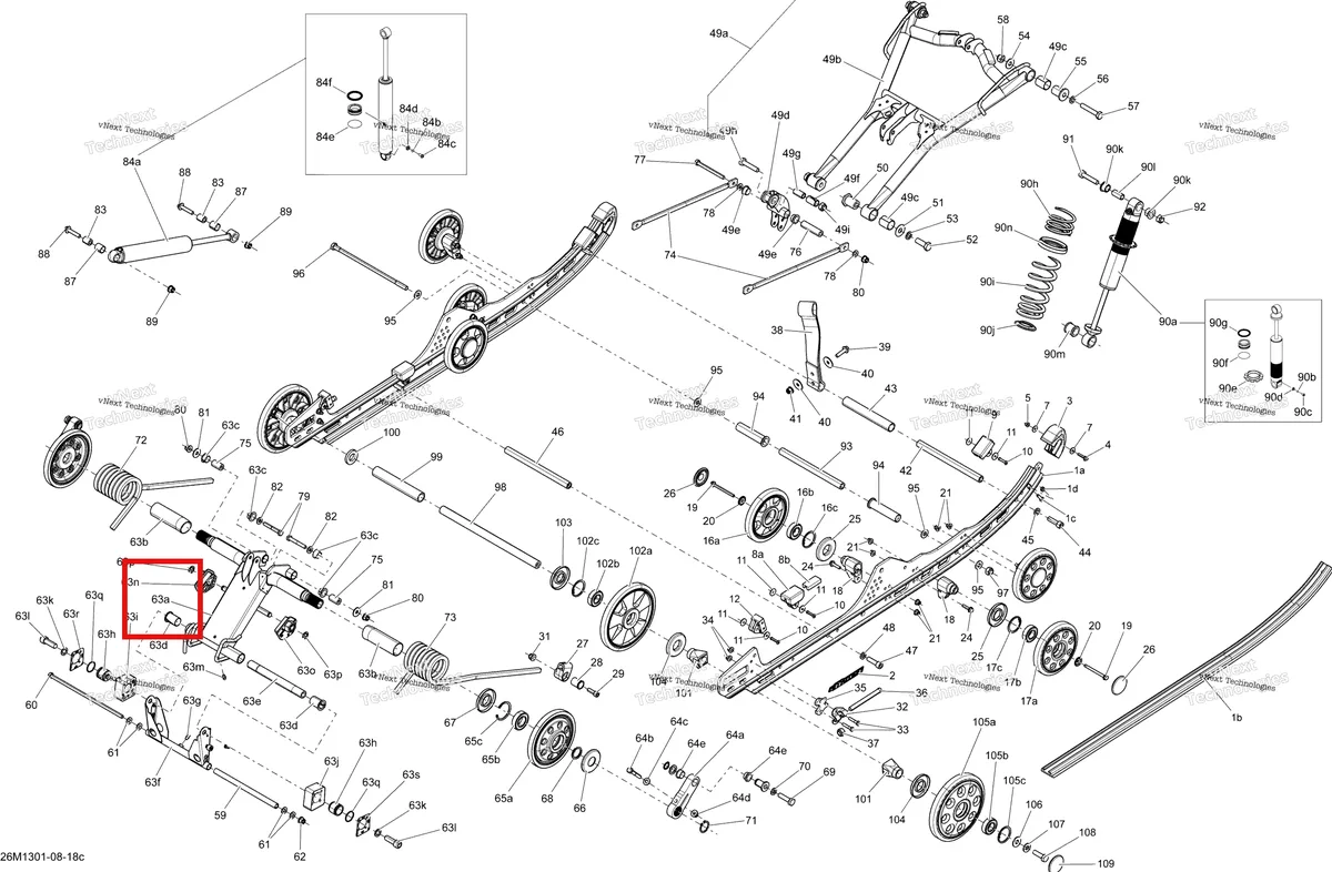 Деталь 503193365 на схеме узла 2013 Ski-Doo MXZ TNT 800RETEC XS Rear Suspension