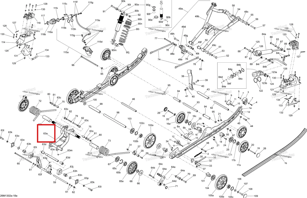 Деталь 503193368 на схеме узла 2013 Ski-Doo MXZ X 800RE XS Rear Suspension With Adjust System