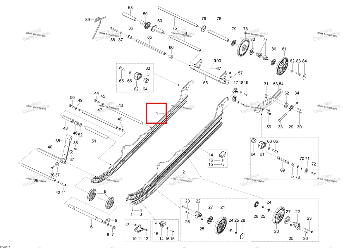 Деталь 503193397 на схеме узла 2016 Ski-Doo SKANDIC - 2-STROKE Rear Suspension A