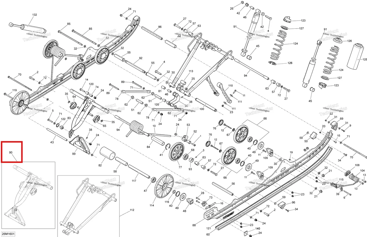 Деталь 503193419 на схеме узла 2016 Ski-Doo SUMMIT 800R E-TEC Rear Suspension - All Models