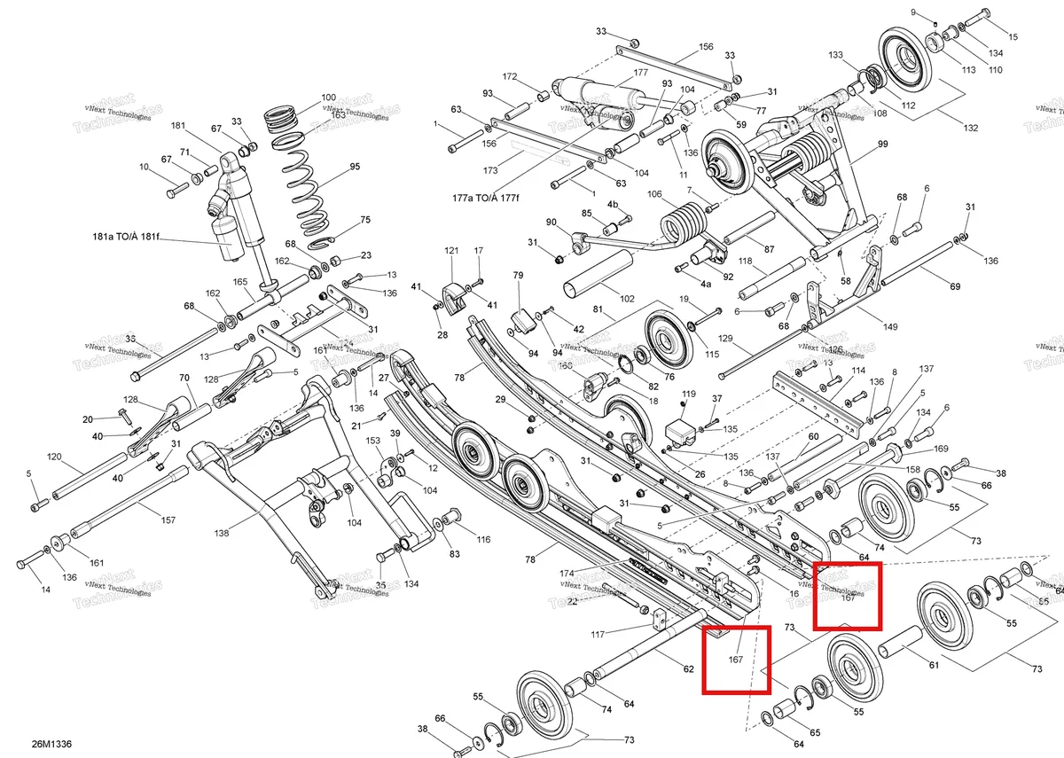 Деталь 503193431 на схеме узла 2013 Ski-Doo MXZ X 600RS XP Rear Suspension