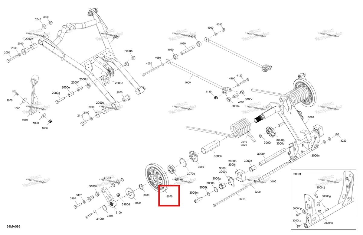 Деталь 503193451 на схеме узла 2021 Ski-Doo GRAND TOURING 900 ACE Suspension - Rear - Upper Section - Ltd