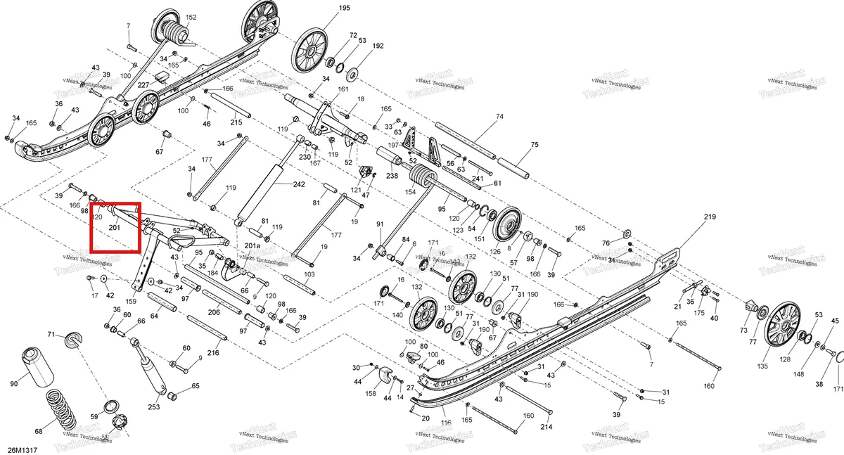 Деталь 503193463 на схеме узла 2013 Ski-Doo SUMMIT SPORT 600 Rear Suspension