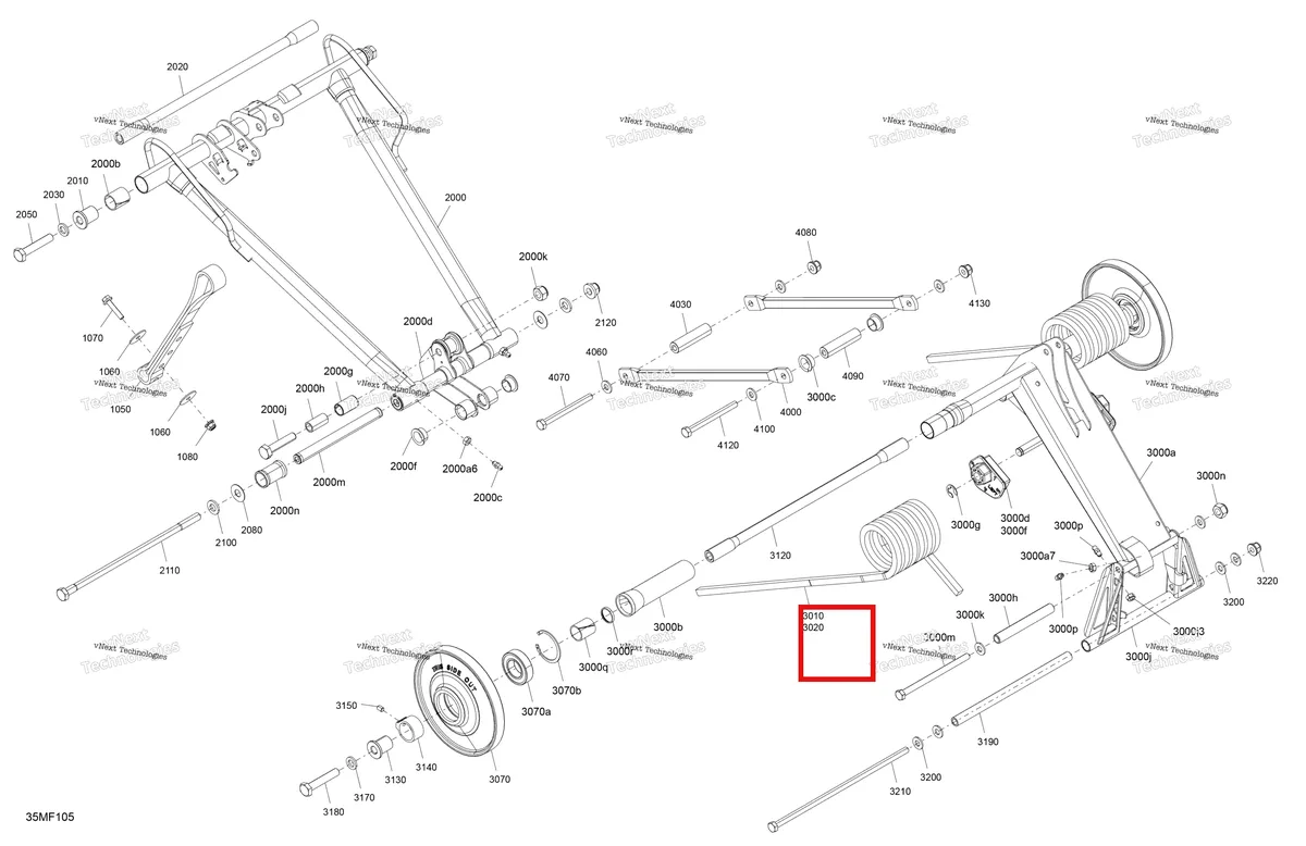 Деталь 503193464 на схеме узла 2026 Ski-Doo TUNDRA - SPORT - 600 ACE - GMTB - Neo Yellow - 15X146X1.6C Track Suspension - Rear - Upper Section