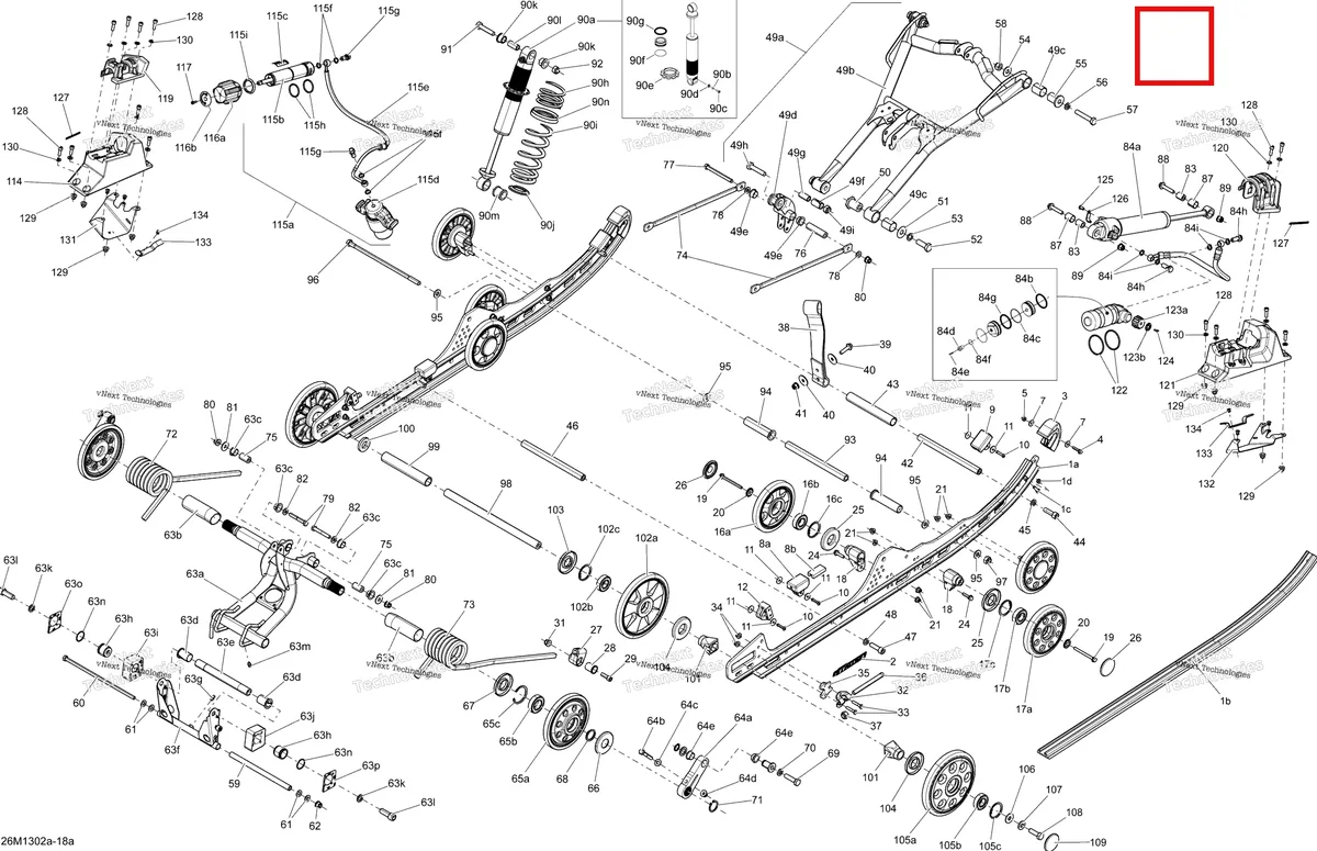 Деталь 503193469 на схеме узла 2013 Ski-Doo MXZ X 600HOE Rear Suspension With Adjust System