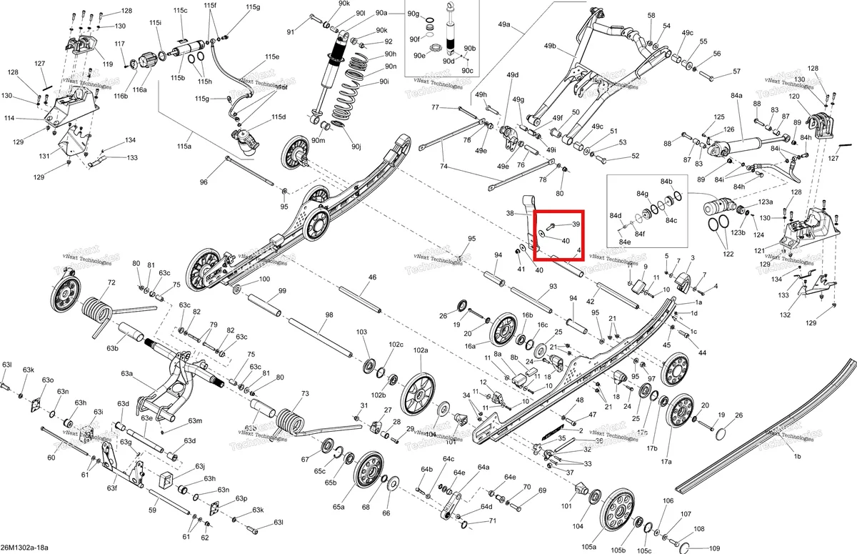 Деталь 503193488 на схеме узла 2013 Ski-Doo MXZ X & TNT 1200 XR Rear Suspension Mxz X With Adjust System