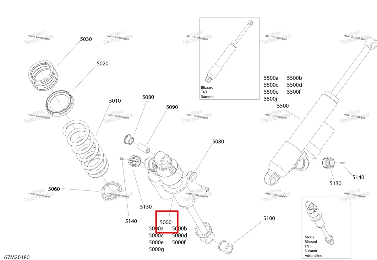 Деталь 503193536 на схеме узла 2020 Ski-Doo MXZ 850 E-TEC - X Suspension, Rear - Shocks