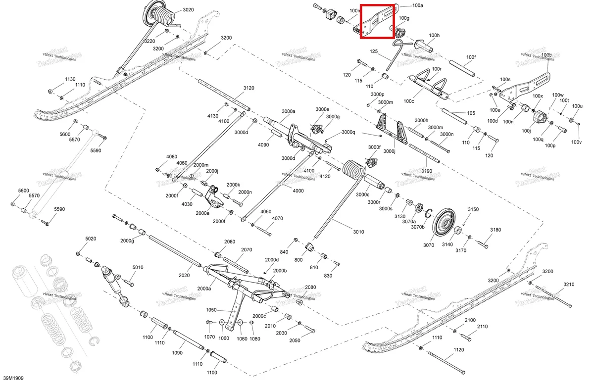 Деталь 503193538 на схеме узла 2019 Ski-Doo EXPEDITION SPORT 600 ACE Rear Suspension - Sport - Upper Section - Europe