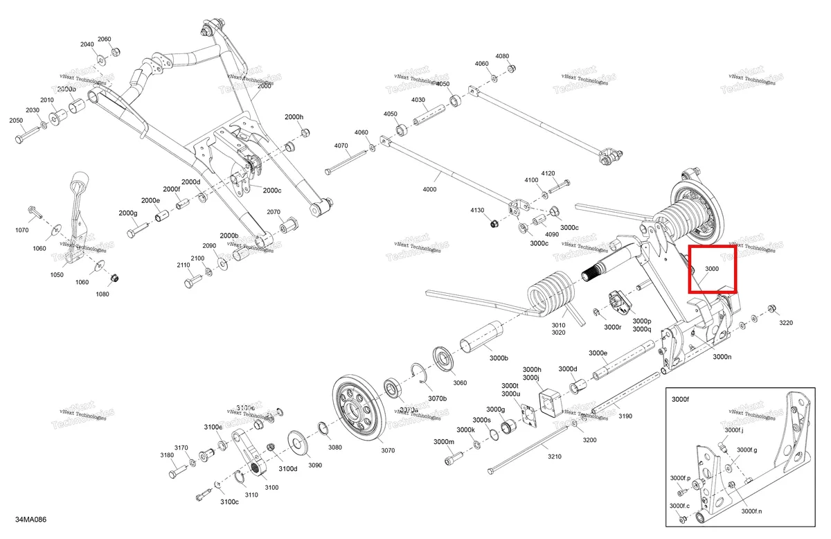 Деталь 503193617 на схеме узла 2021 Ski-Doo GRAND TOURING 900 ACE Suspension - Rear - Upper Section - Ltd