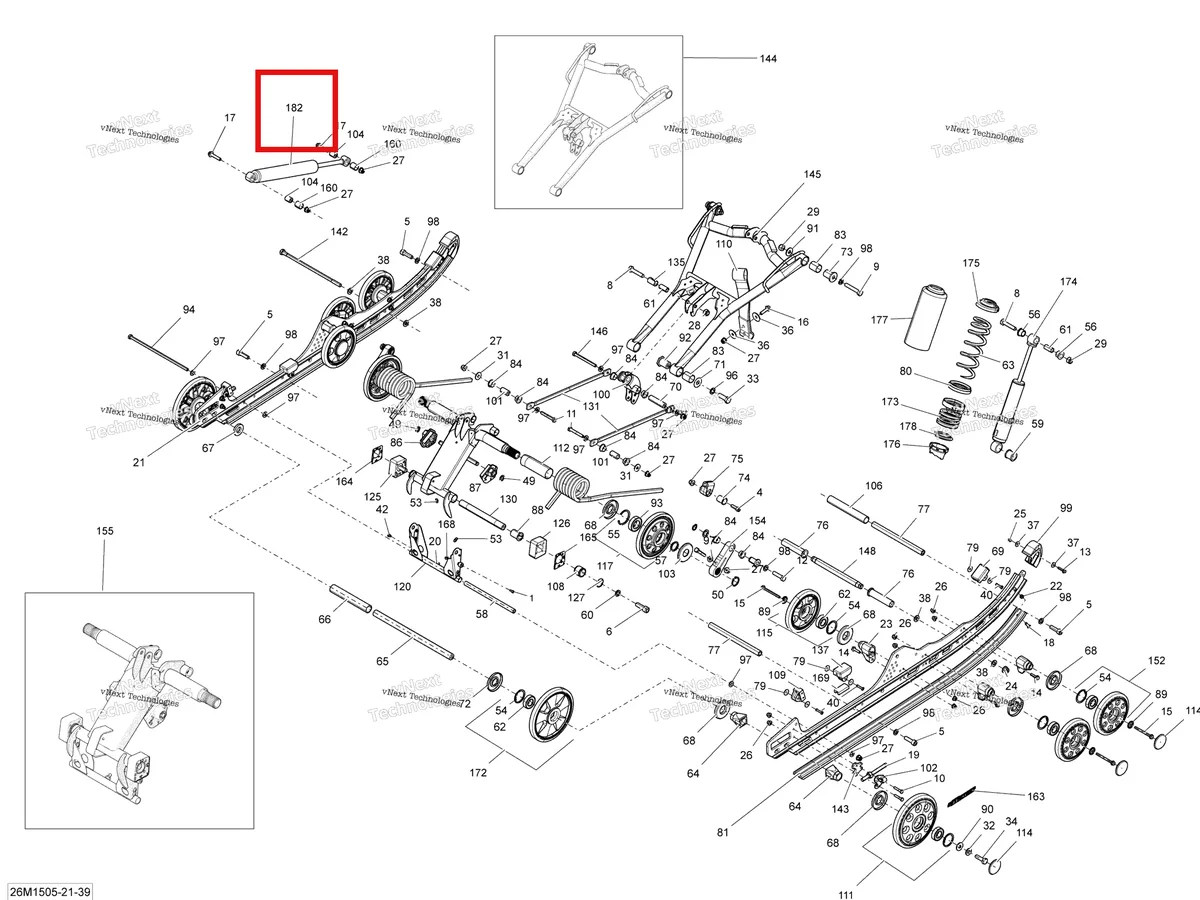 Деталь 503193645 на схеме узла 2015 Ski-Doo GSX LE 1200 XR137 Rear Suspension Le