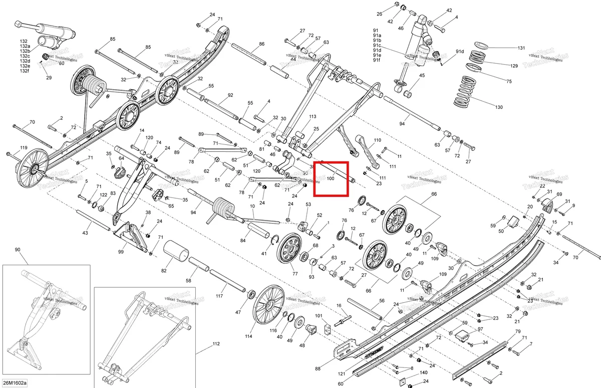 Деталь 503193702 на схеме узла 2016 Ski-Doo FREERIDE Rear Suspension - 146-154