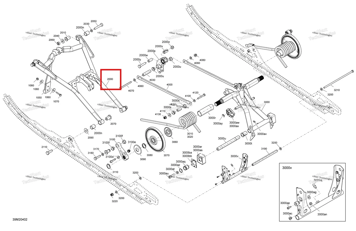 Деталь 503193704 на схеме узла 2020 Ski-Doo RENEGADE 850 E-TEC - XRS rMotion X Suspension, Rear - Upper Section
